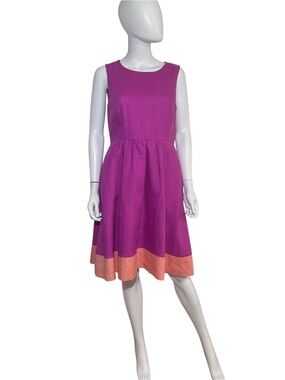 Lafayette 148 - Pink Fit & Flare Dress with Coral Hem